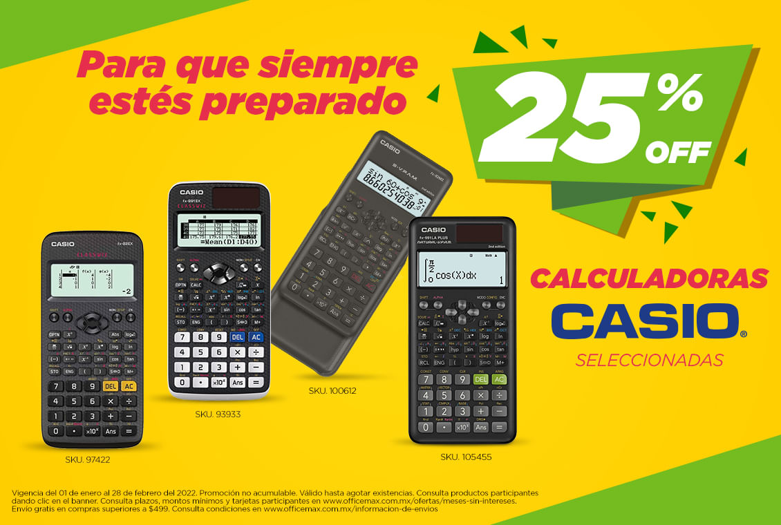 25% de descuento en calculadoras Casio